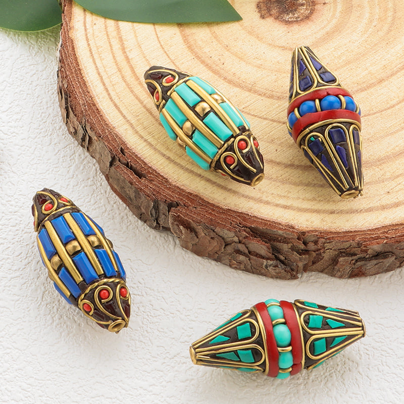 Handmade Indonesia Beads Brass Clay Tibetan Styles Bead for DIY jewlery Making