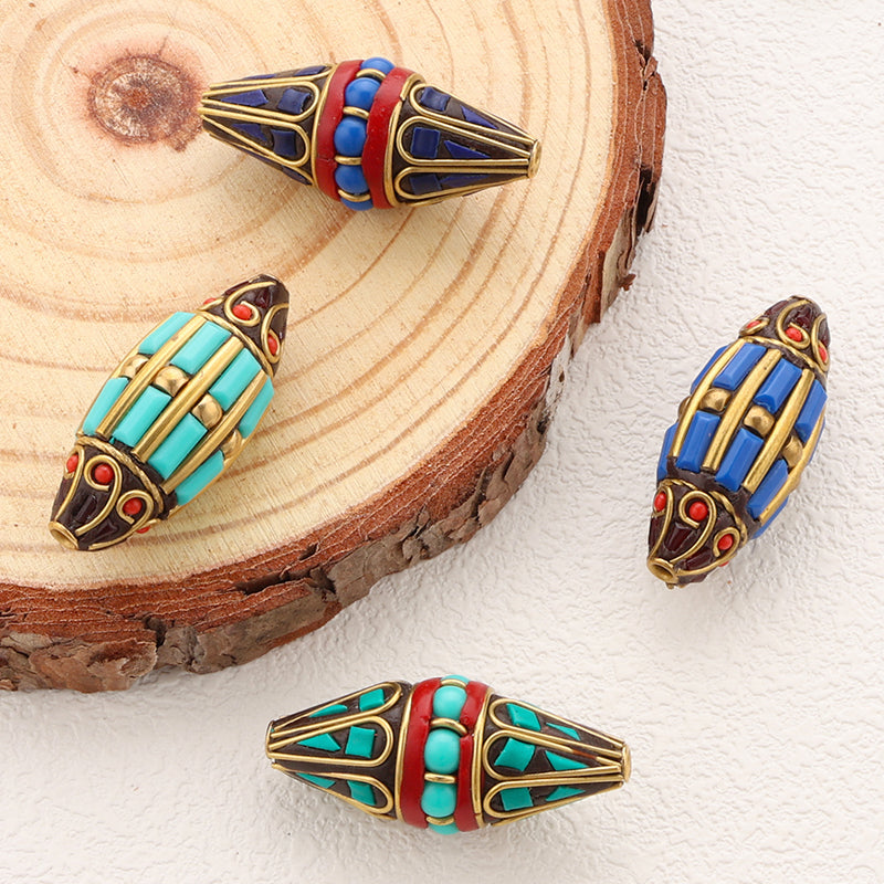 Handmade Indonesia Beads Brass Clay Tibetan Styles Bead for DIY jewlery Making