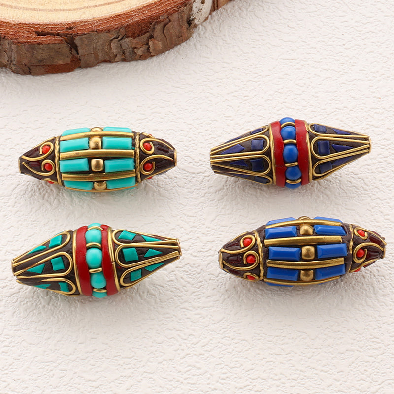 Handmade Indonesia Beads Brass Clay Tibetan Styles Bead for DIY jewlery Making