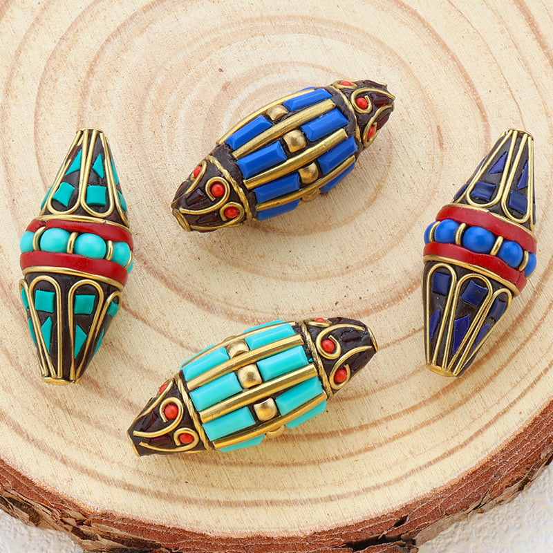 Handmade Indonesia Beads Brass Clay Tibetan Styles Bead for DIY jewlery Making