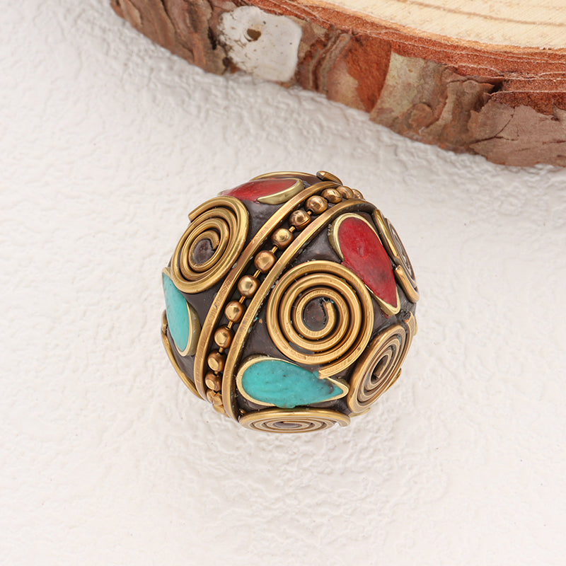 Indonesia Ball Beads Brass Clay Tibetan Style Beads for Jewelry Making