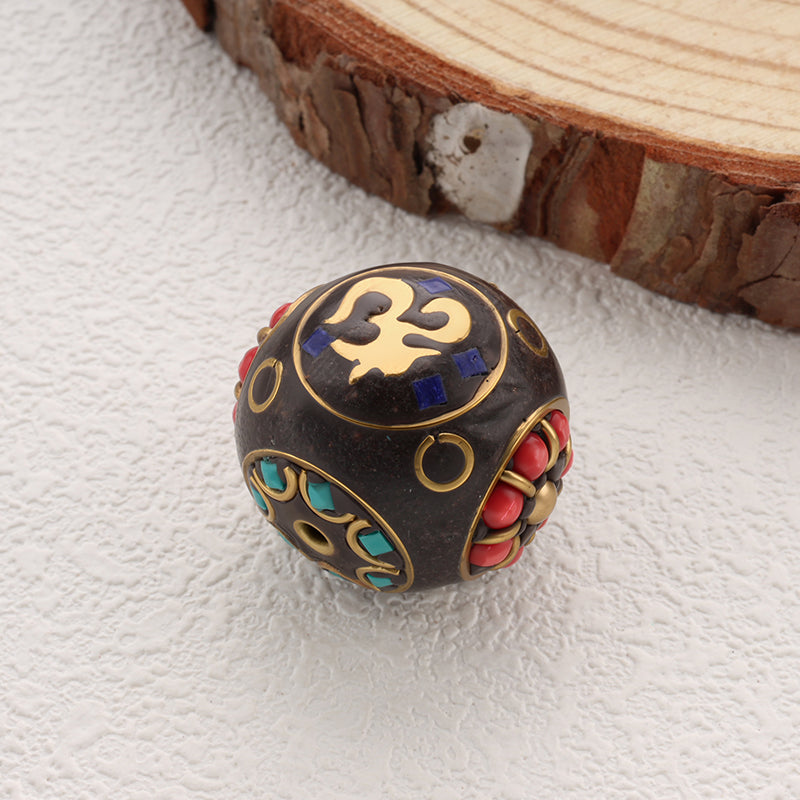 Indonesia Ball Beads Brass Clay Tibetan Style Beads for Jewelry Making