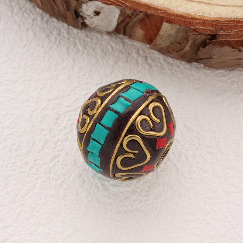 Indonesia Ball Beads Brass Clay Tibetan Style Beads for Jewelry Making