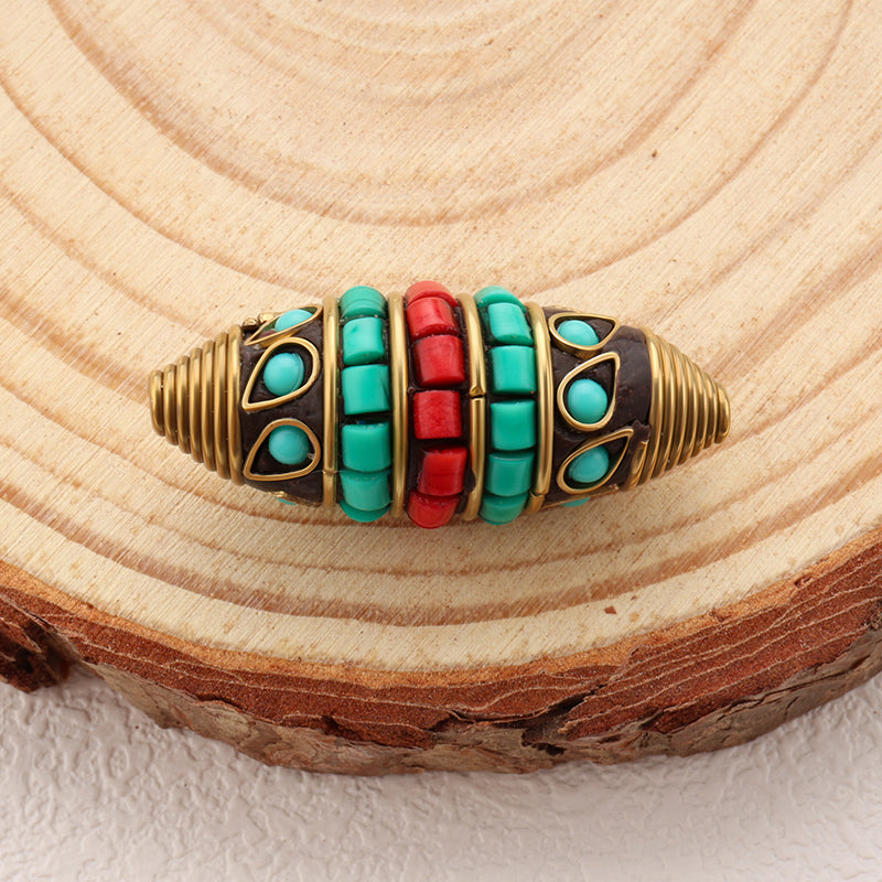 High Quality Indonesia Beads For DIY Jewelry Making Coral Brass Beads