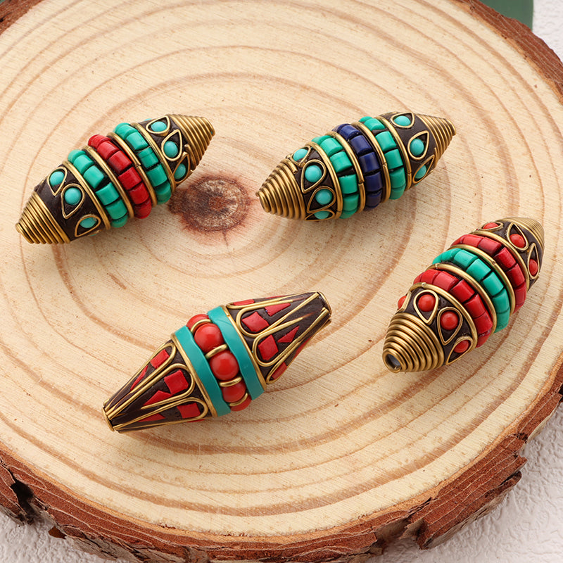 High Quality Indonesia Beads For DIY Jewelry Making Coral Brass Beads