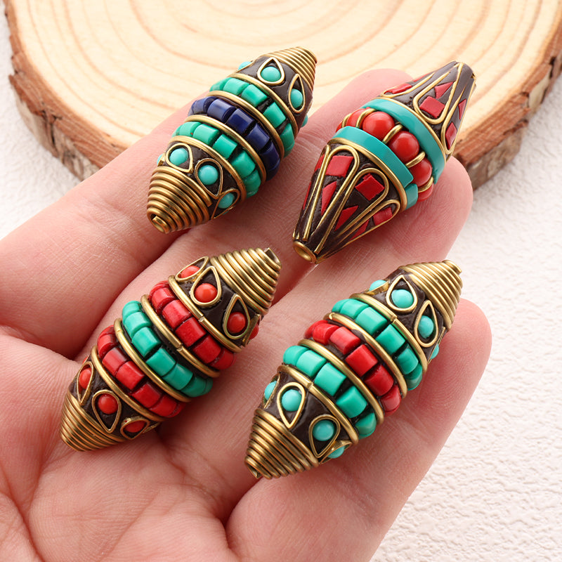 High Quality Indonesia Beads For DIY Jewelry Making Coral Brass Beads