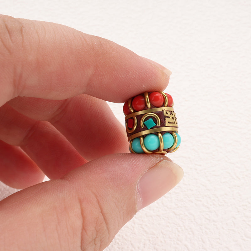 Turquoise Indonesia Beads Handmade Clay Brass Solid Beads for Jewelry Making